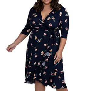 Cyzons Women's Flirty Flounce Wrap Dress